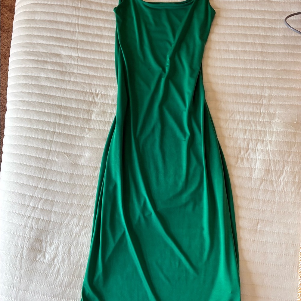 Gaze Green Sheath Mini Dress Scoop Neck Size Small